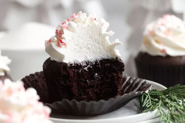 Peppermint Hot Chocolate Cupcakes
