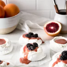 Petite Blood Orange Curd Meringues