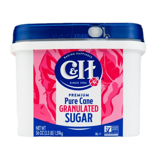 c&h premium pure cane granulated sugar 3.5lb easy baking tub