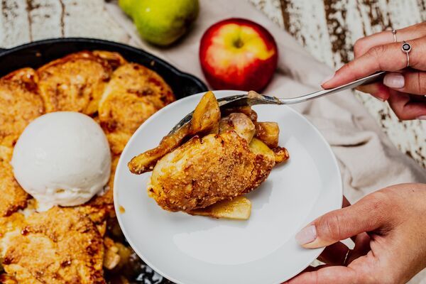 Apple Pear Cobbler baked with C&H® Light Brown Sugar and Turbinado Sugar