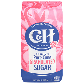 c&h premium pure cane granulated sugar 4lb bag